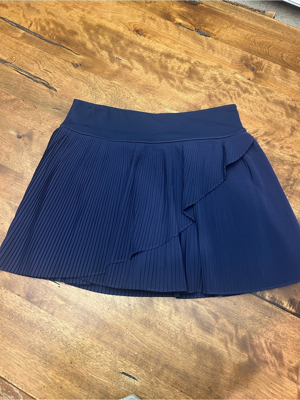 Yogalicious Navy Asymmetric Pleated Mini Skirt
